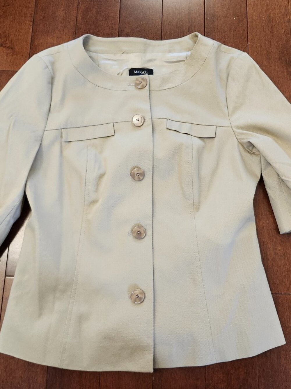 Max and Co Max Mara women's 3/4 sleeve beige jacket in size USA 10